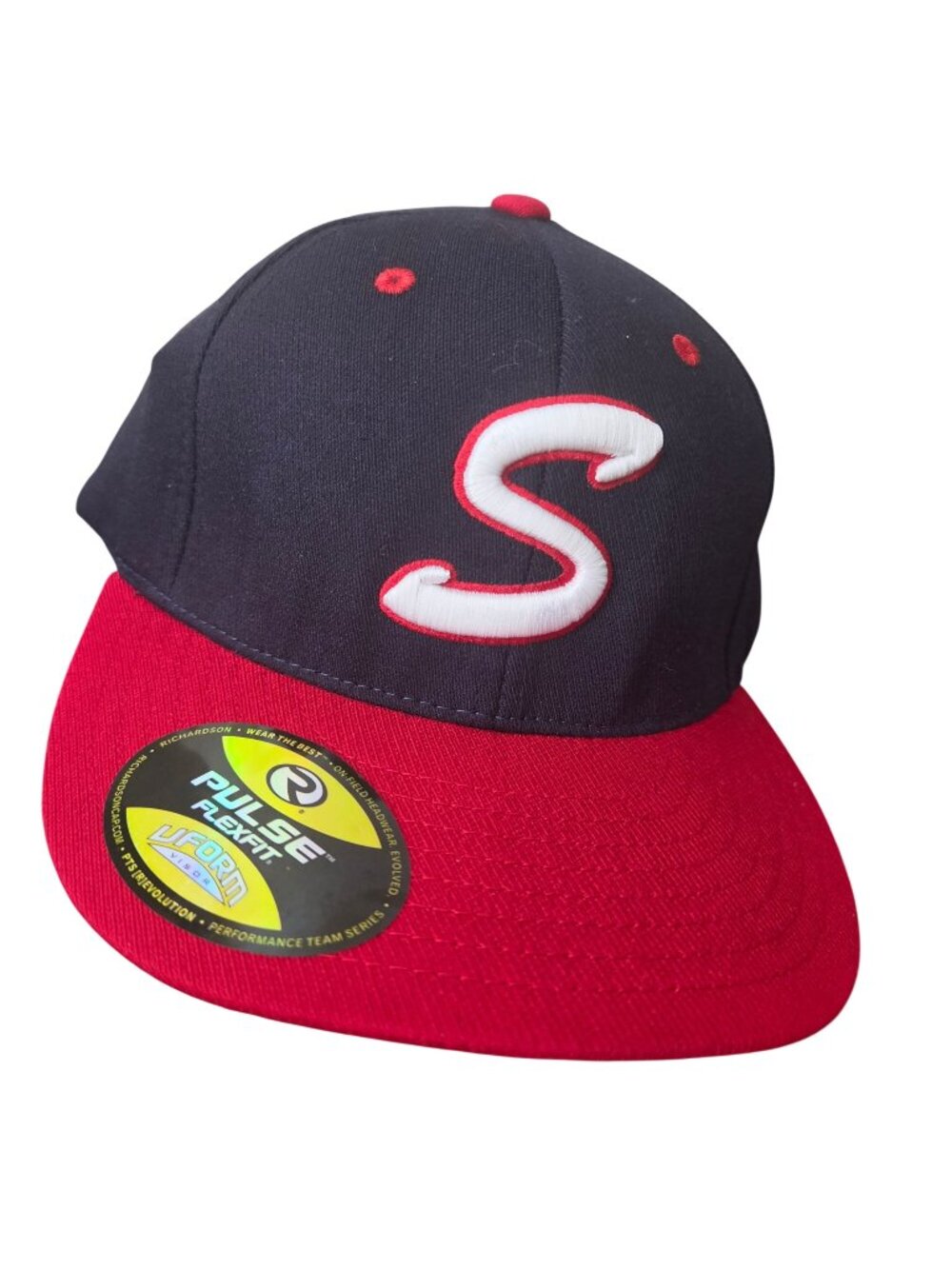Richardson Pulse Flexfit Navy & Red Baseball Cap Large-XL Uform Visor